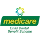 Logo of Medicare Pharmacy featuring a green and yellow cross design